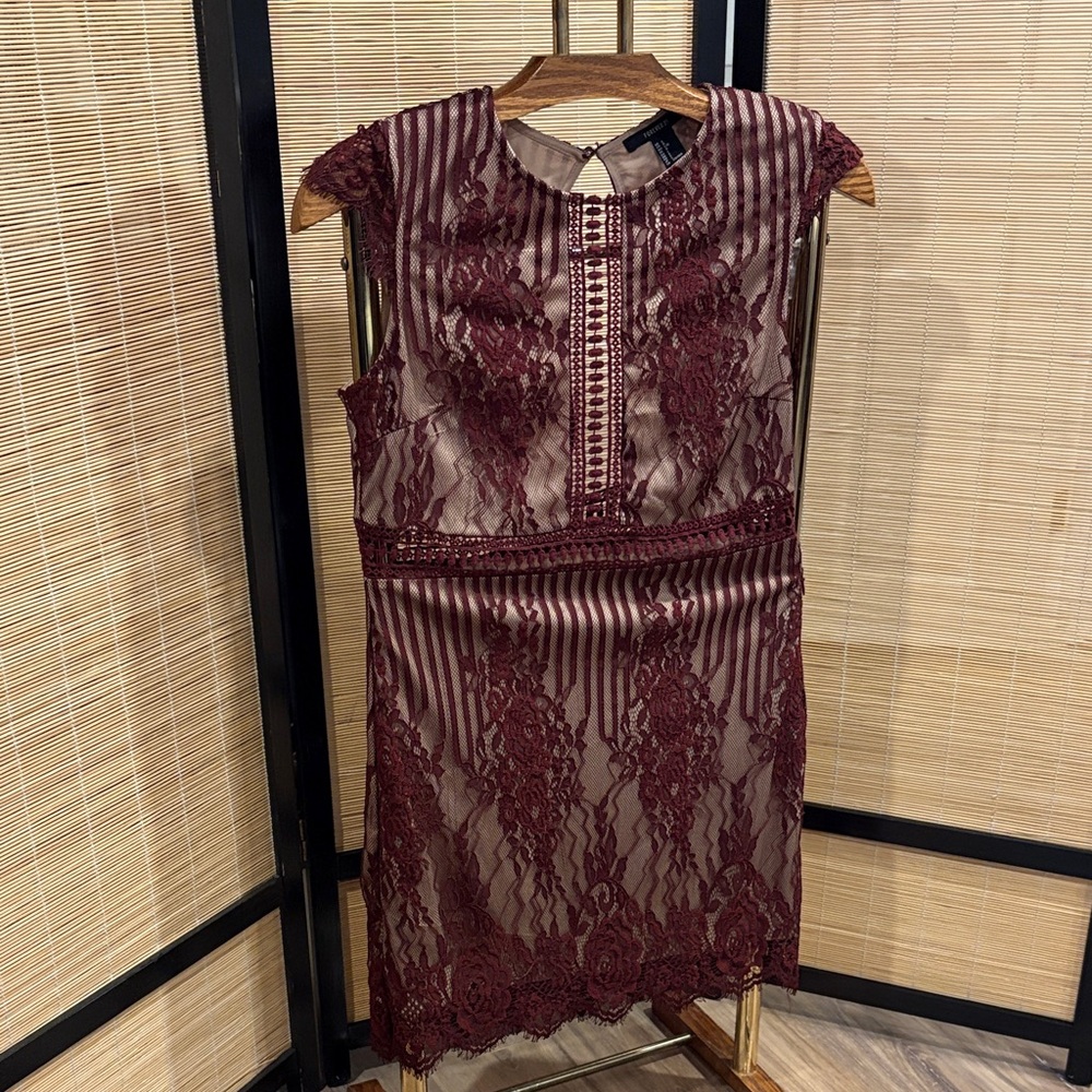 Express Burgundy Lace Dress